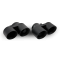 Porsche 911 997.1 Turbo Round Matte Black Exhaust Tailpipes